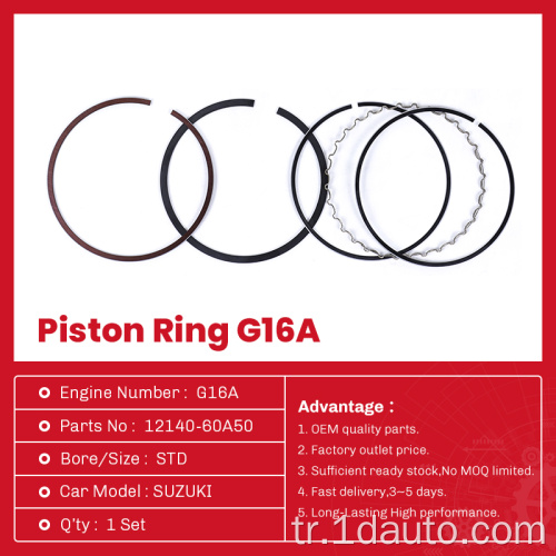 12140-60A50 Dizel Motor Piston Halkası Seti Suzuki G16A